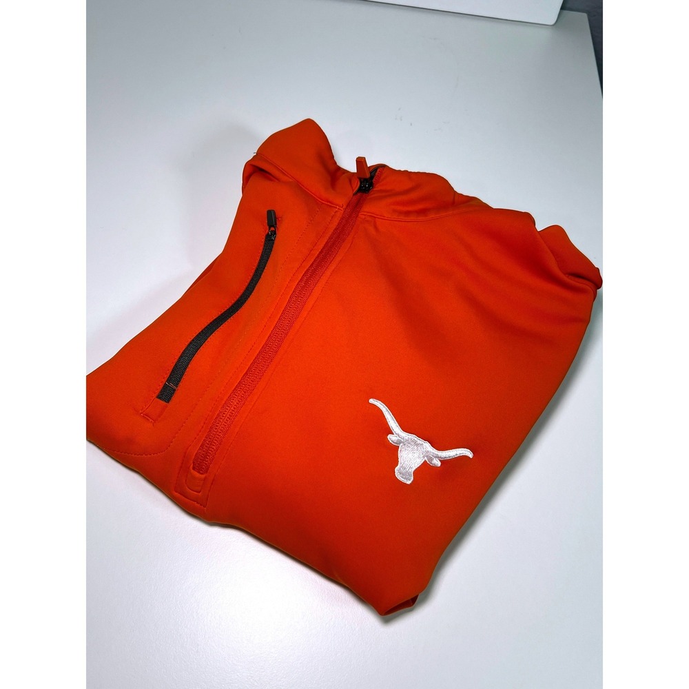 Texas Longhorns 1/4 Zip Mens L Burnt Orange Pullover Antigua Football Hook'em
